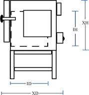 Technical drawing of a Steelman Oven
