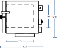 Technical drawing of a Steelman Oven