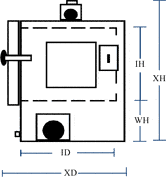 Technical drawing of a Steelman Oven