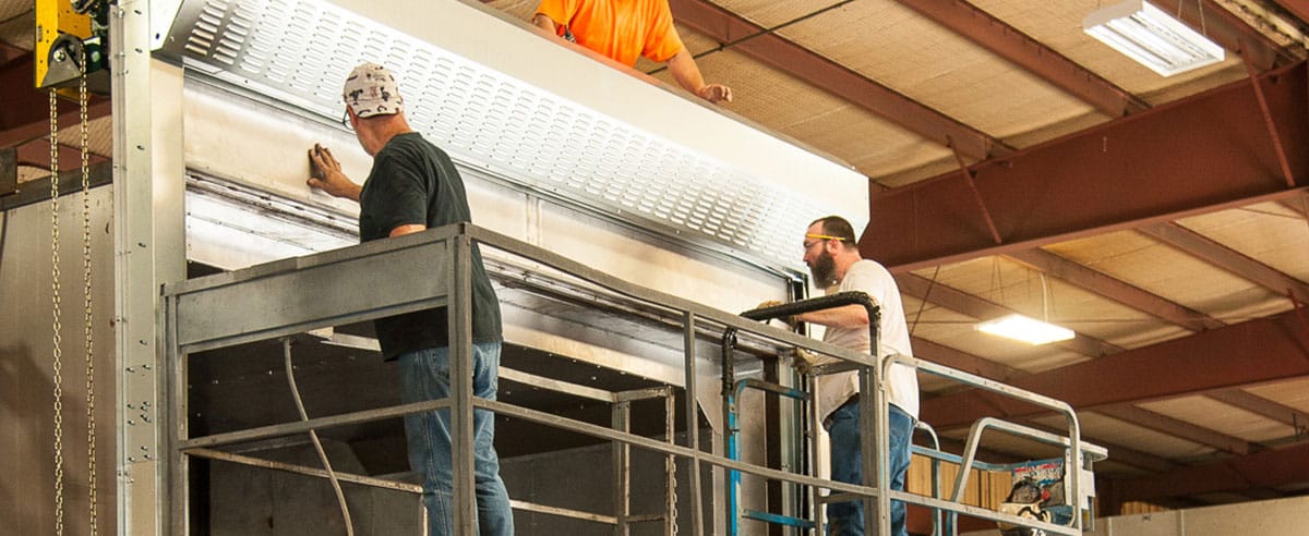 Men working on a project